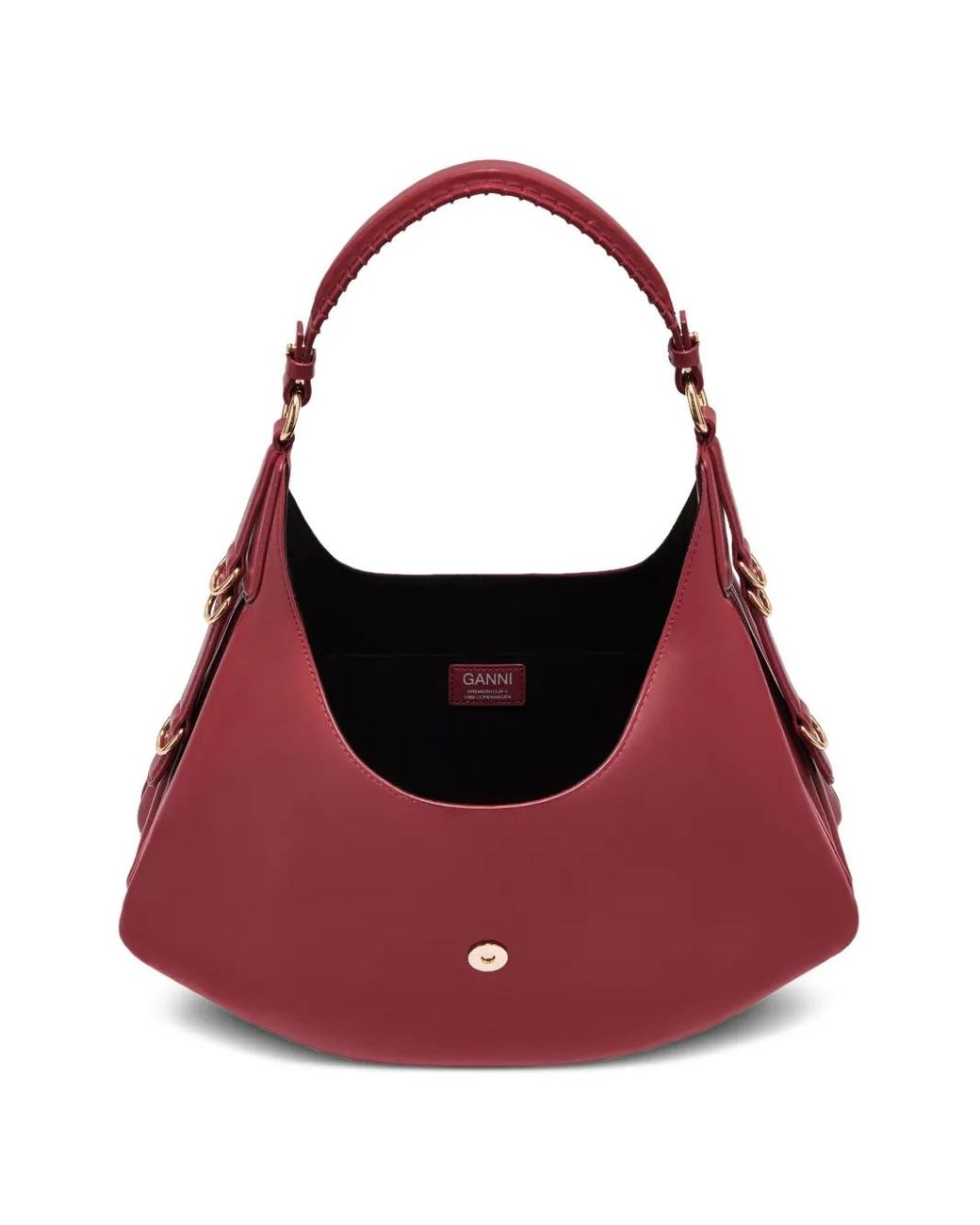Ganni Red Baguette Pouch Paglia Ff/Vit