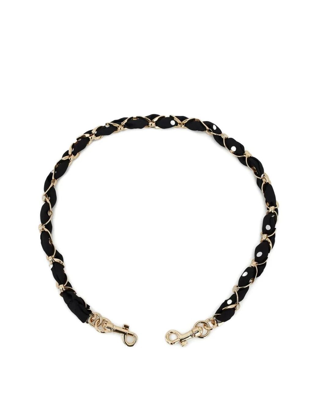 Dolce & Gabbana Metallic Polka-Dot Chain Bag Strap