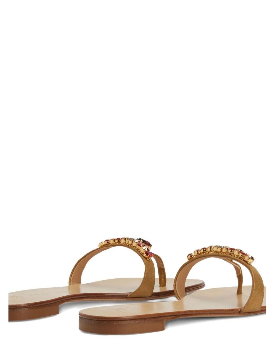 Giuseppe Zanotti Brown Katisha Embellished Thong Sandals