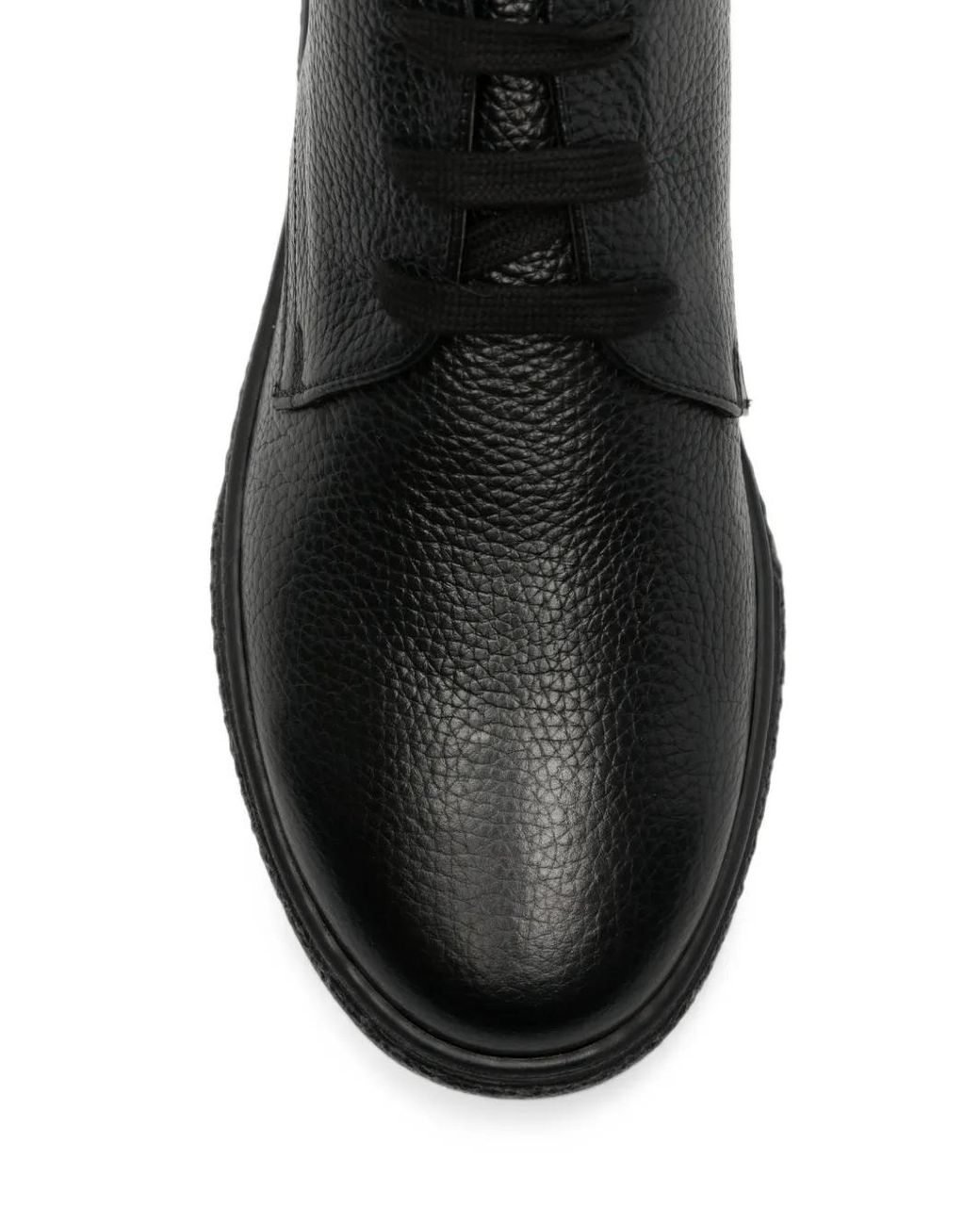 Corneliani Black Grained Leather Desert Boots for men