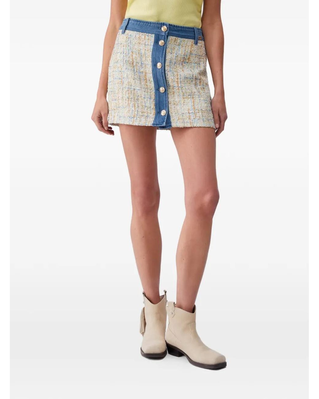 Liu Jo Blue Button-Up Mini Skirt