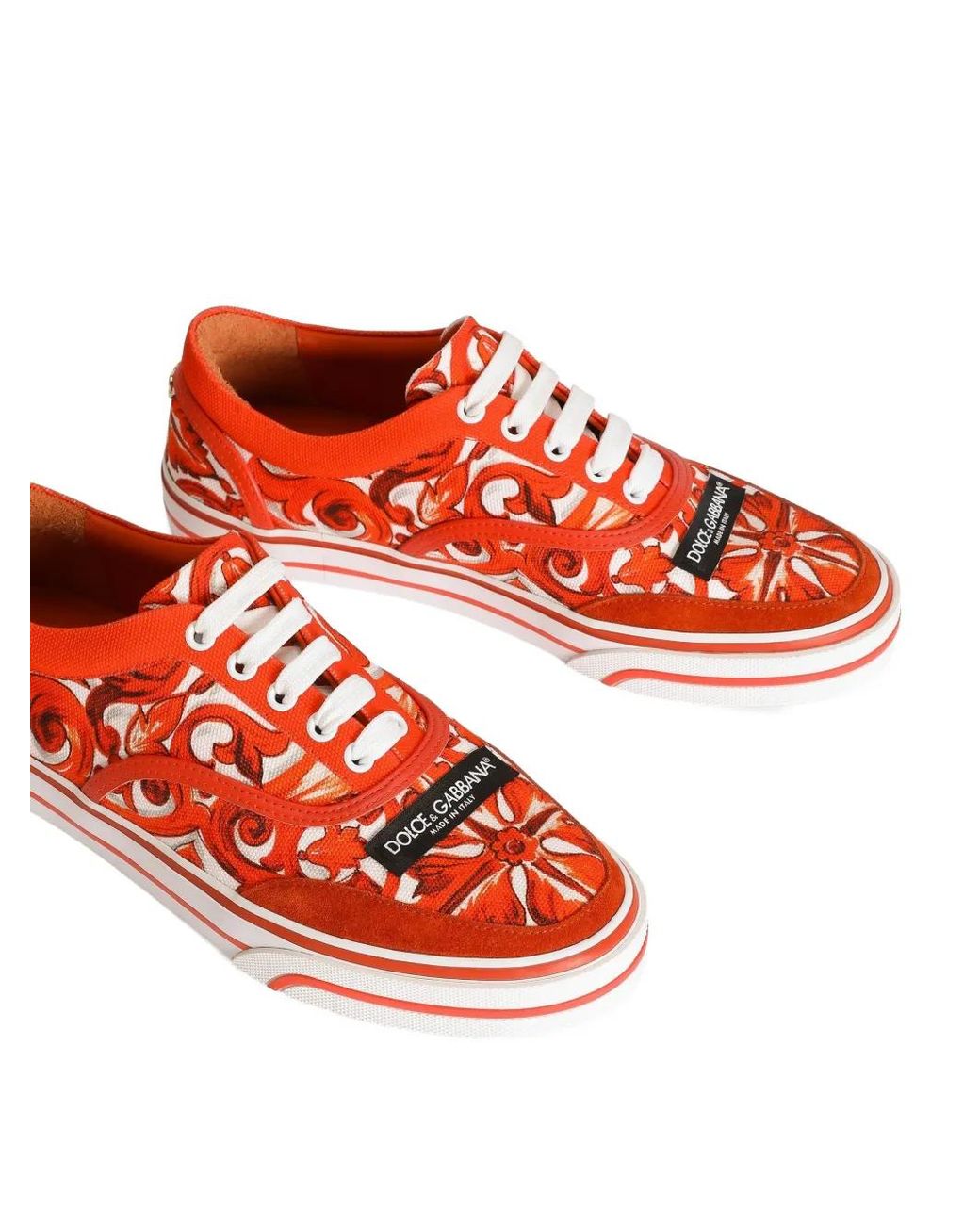 Dolce & Gabbana Red Dg Sailing Sneakers