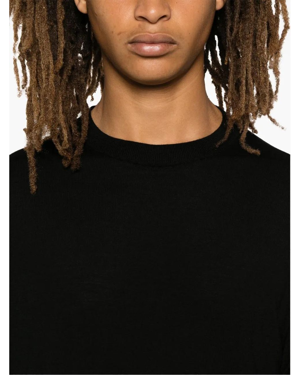 Transit Black Virgin Wool Crew-Neck Sweater for men