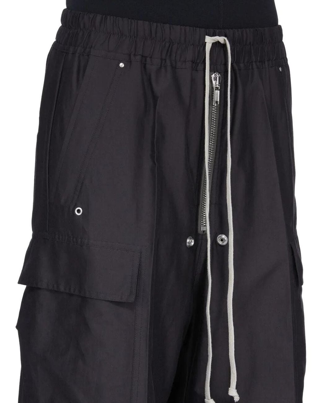 Rick Owens Black Drawstring Pocket Trousers