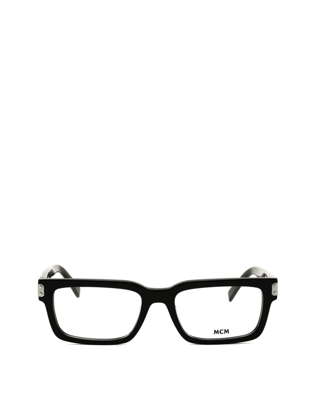 MCM Black Rectangle-Frame Glasses for men