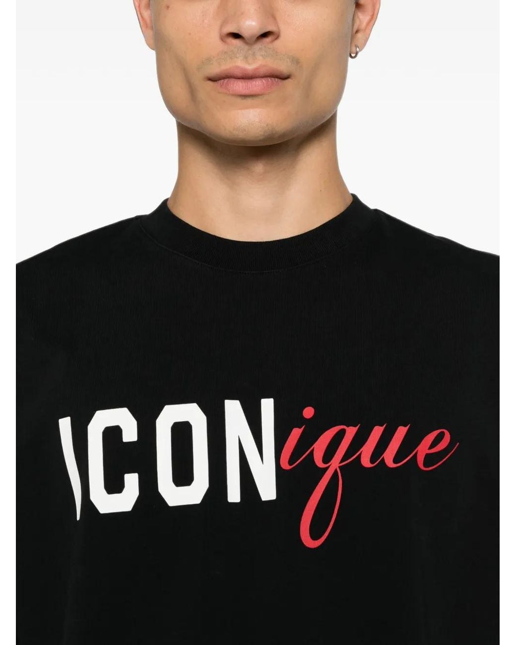 DSquared² Black T-Shirt À Imprimé Iconique for men