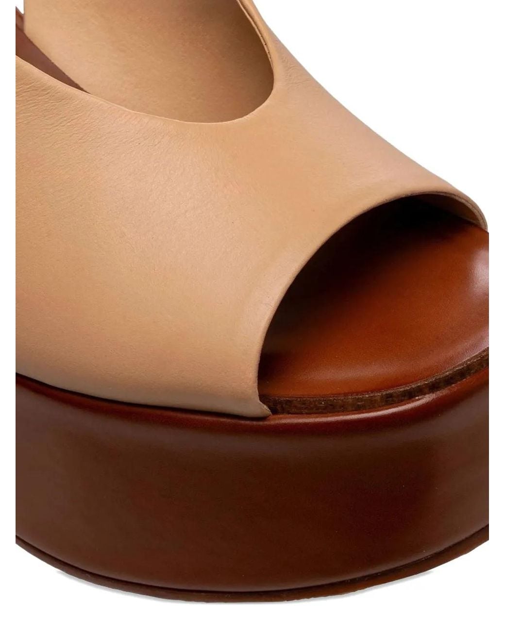 Carrano Brown Anabela Buckle-Fastening Wedge Sandals