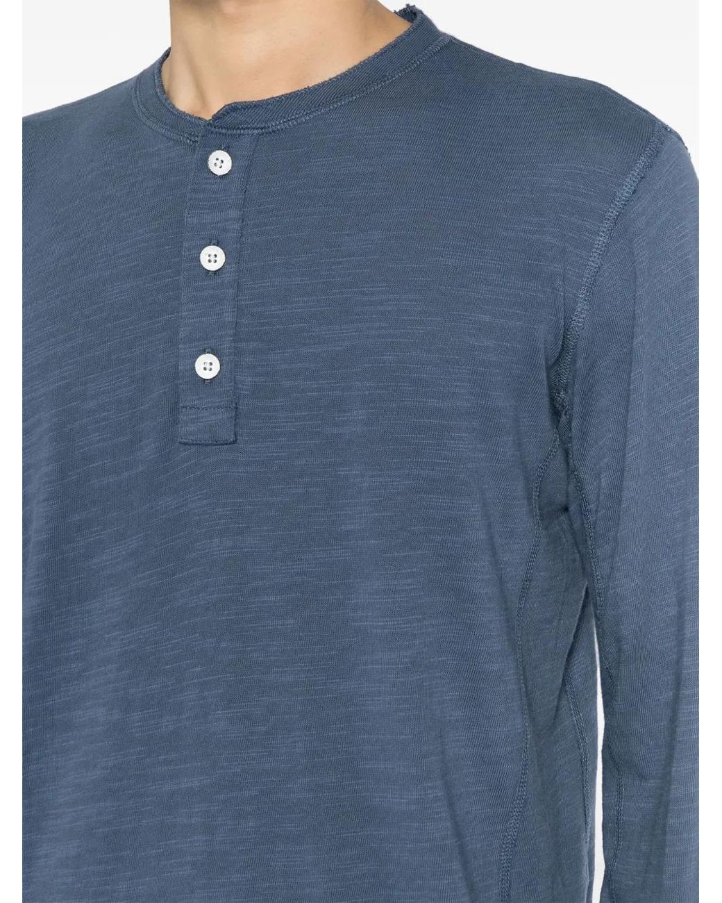 Rag & Bone Blue Cotton Henley T-Shirt for men