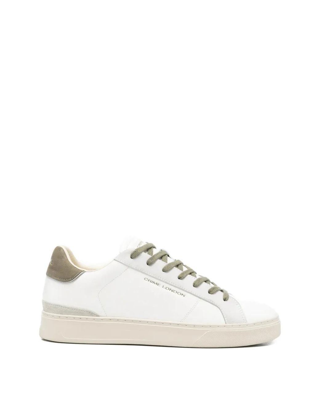 Crime London White Blade Leather Sneakers for men