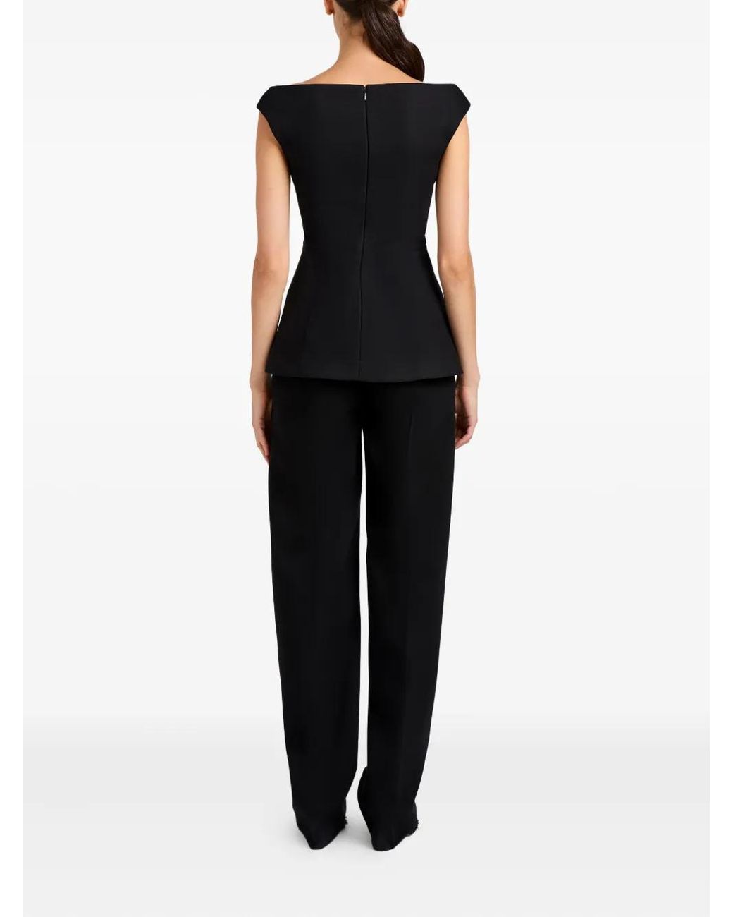 Proenza Schouler Black Mariam V-Neck Top