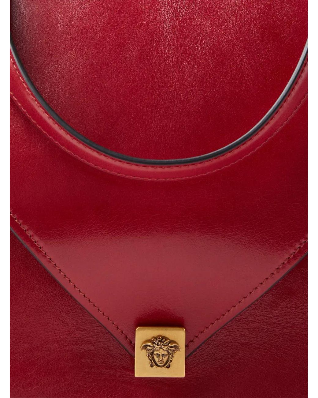 Versace Red Severine Leather Shoulder Bag