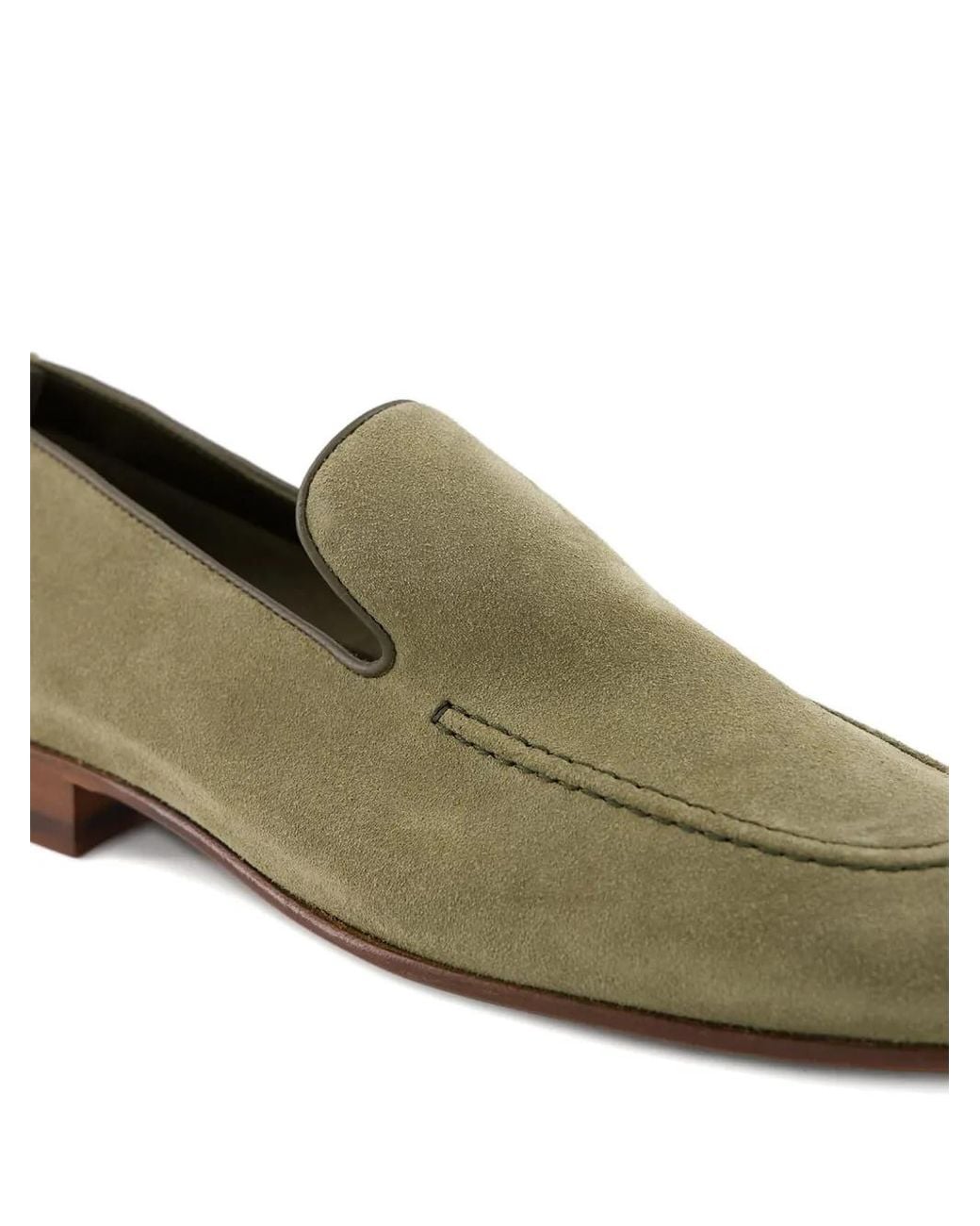 Manolo Blahnik Green Suede Loafers for men