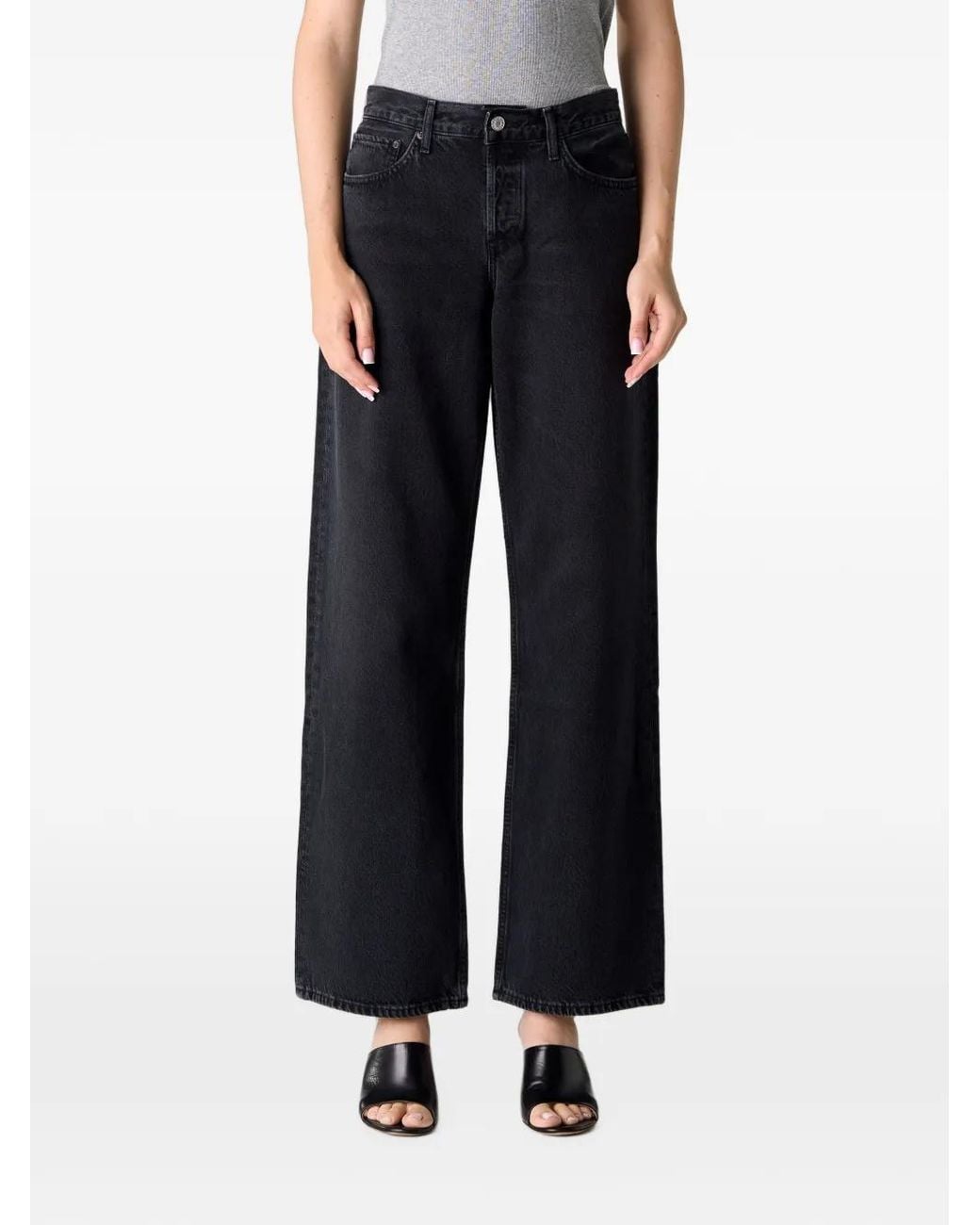 Agolde Black Low Rise Loose Jeans