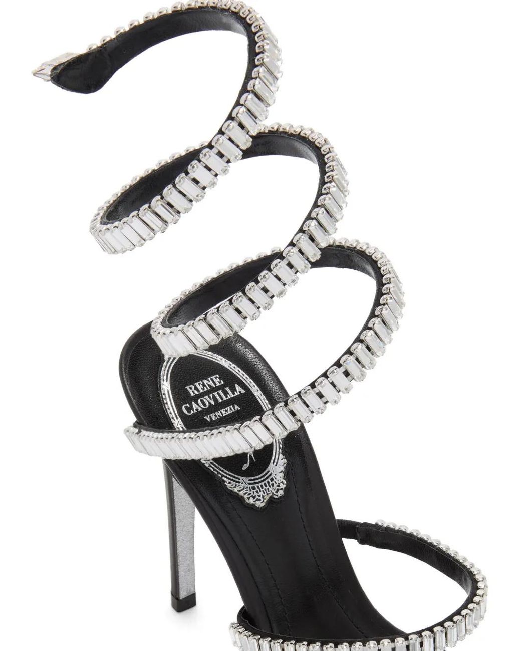 Rene Caovilla White Cleo Crystal-Embellished Sandals