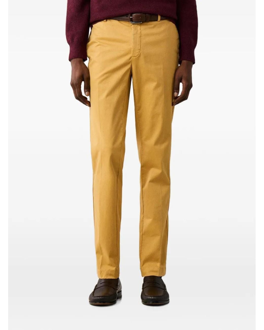 Hackett Yellow Kensington Slim-Fit Chinos for men