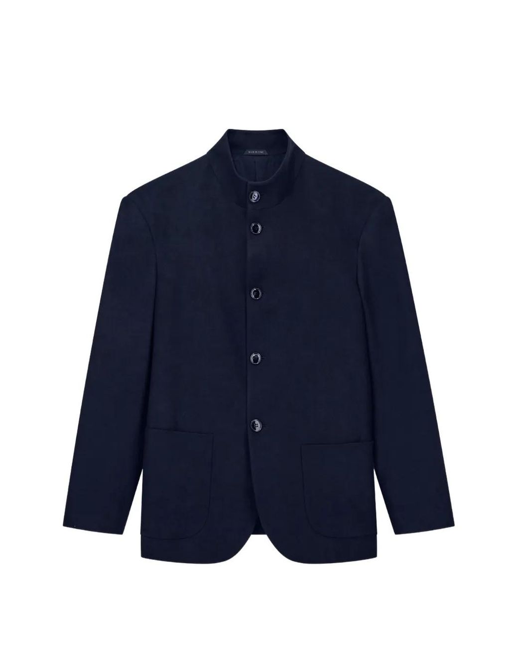 Giorgio Armani Blue Blazer À Col Mao En Laine for men