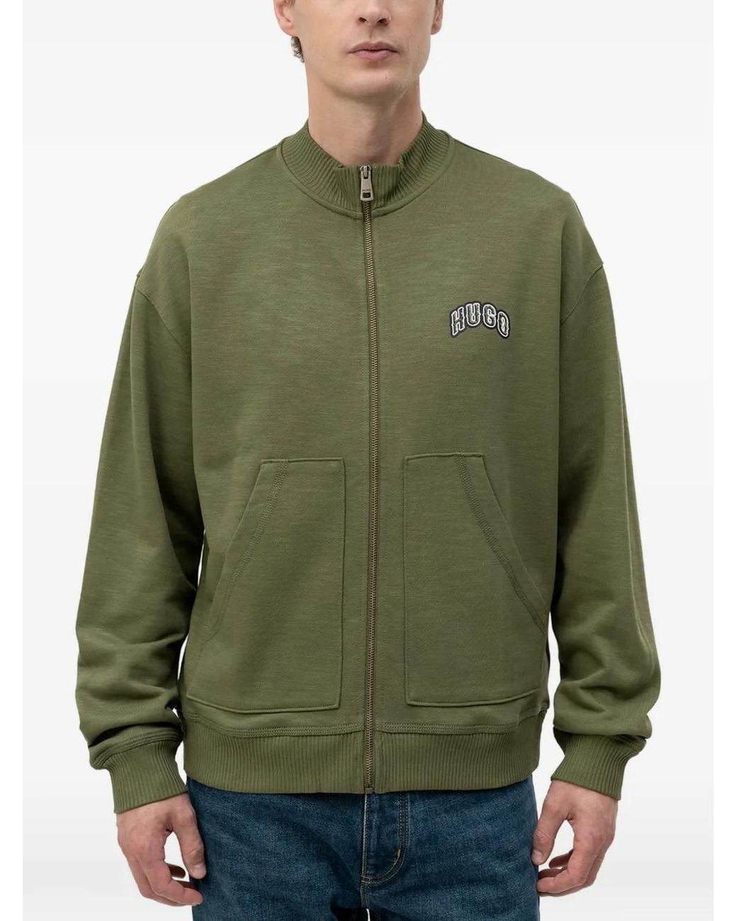 HUGO Green Sweat Zippé À Patch Logo for men