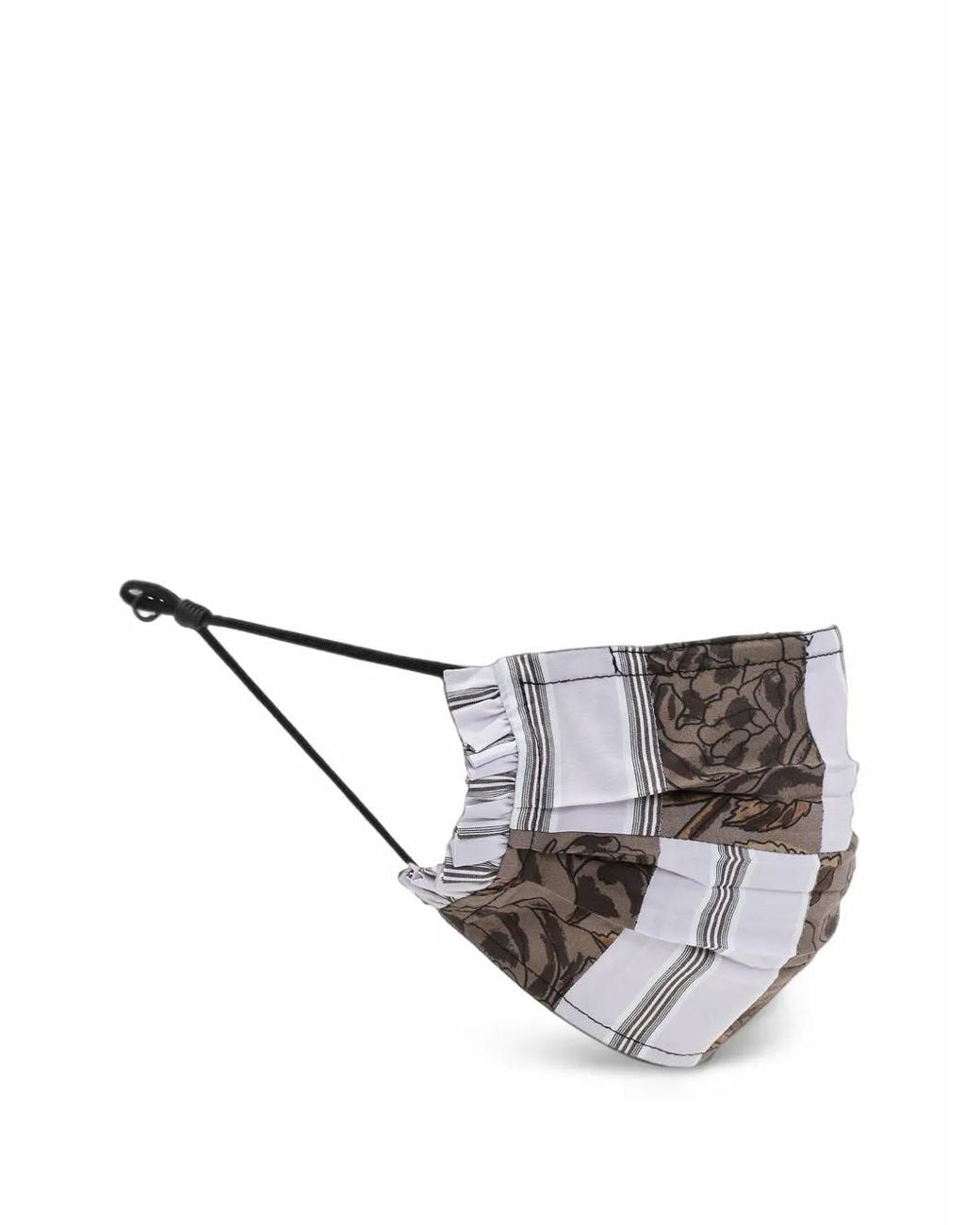 Ganni White Floral-Print Ruffled Face Mask (Set Of Three)