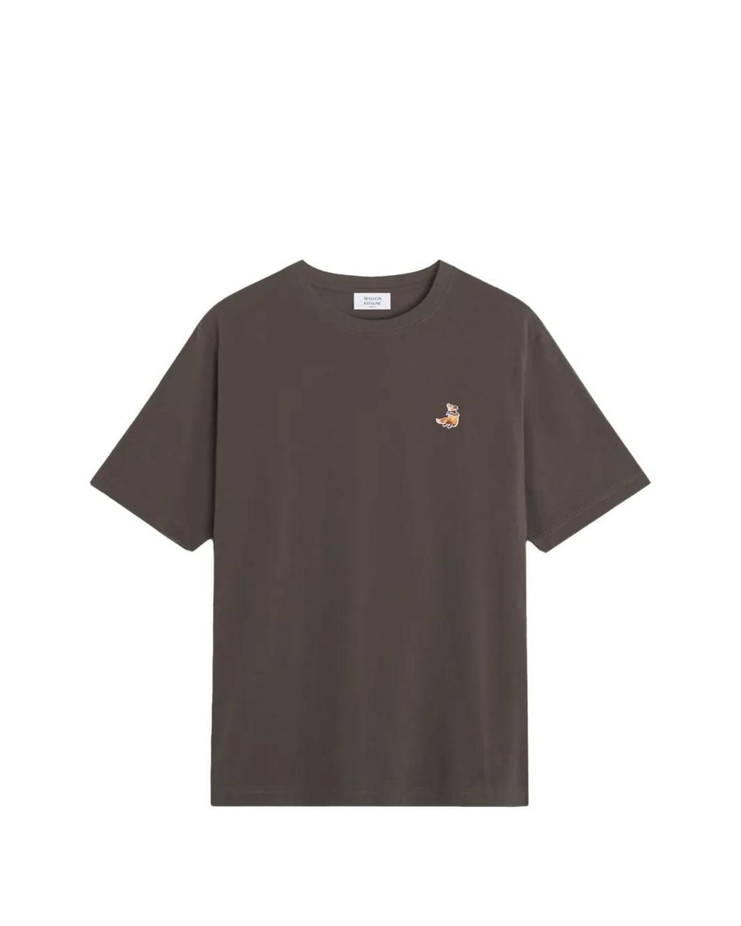 Maison Kitsuné Gray Embroidered T-Shirt for men