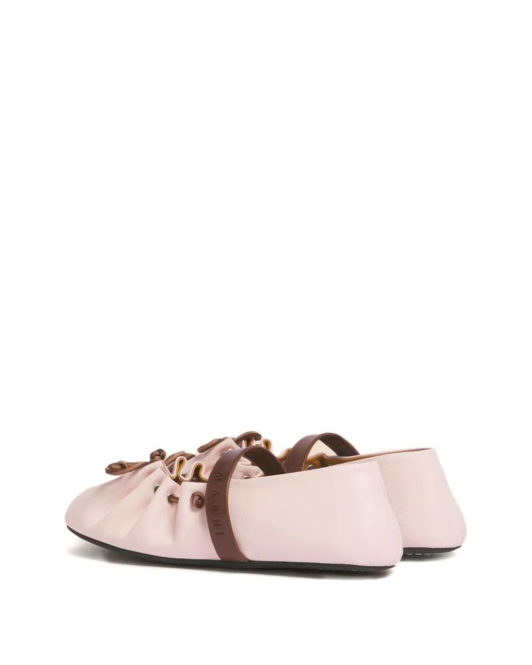 Marni Pink And Leather Mary Jane Soft Ballerina