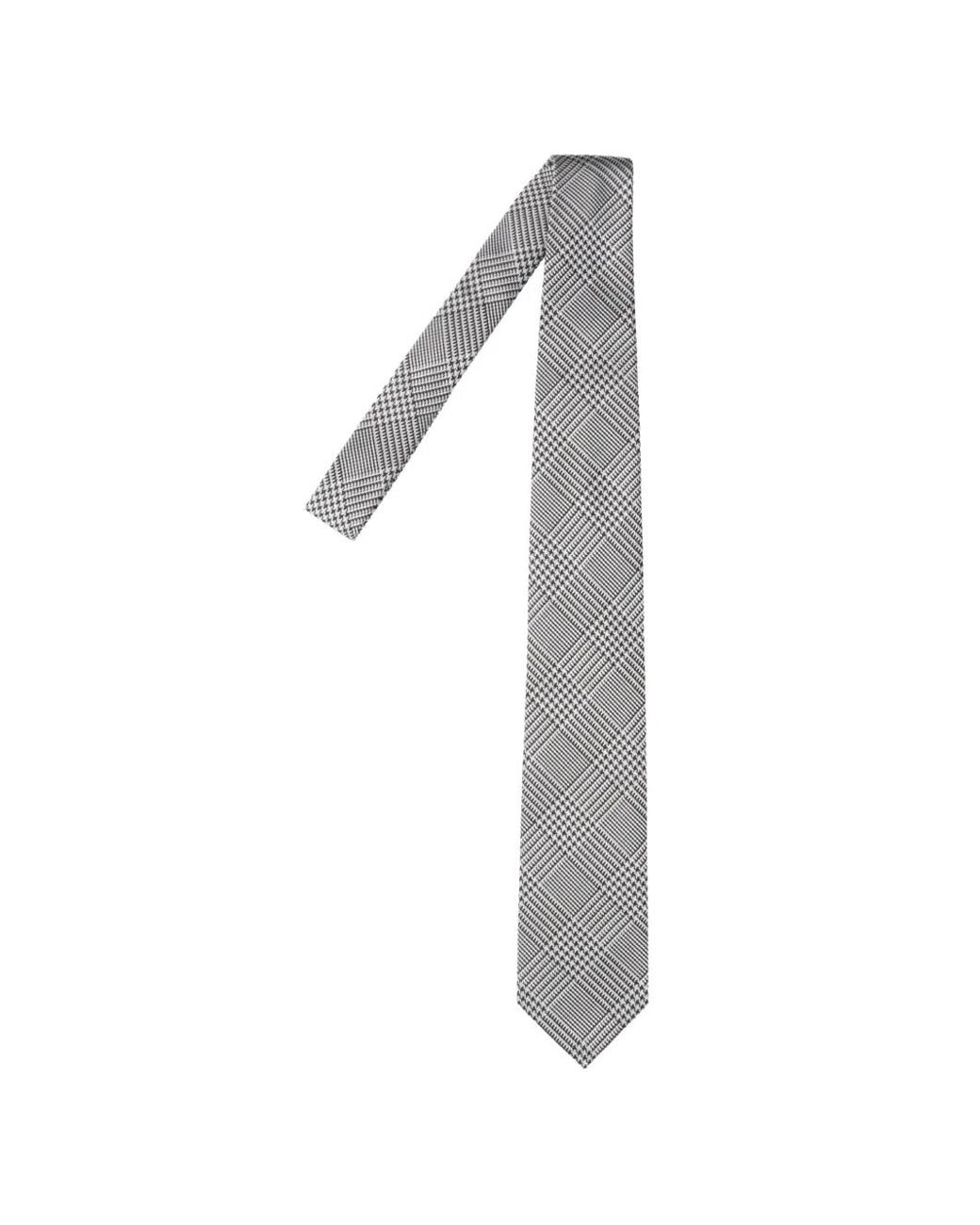 Tom Ford White Prince Of Wales Check Tie for men