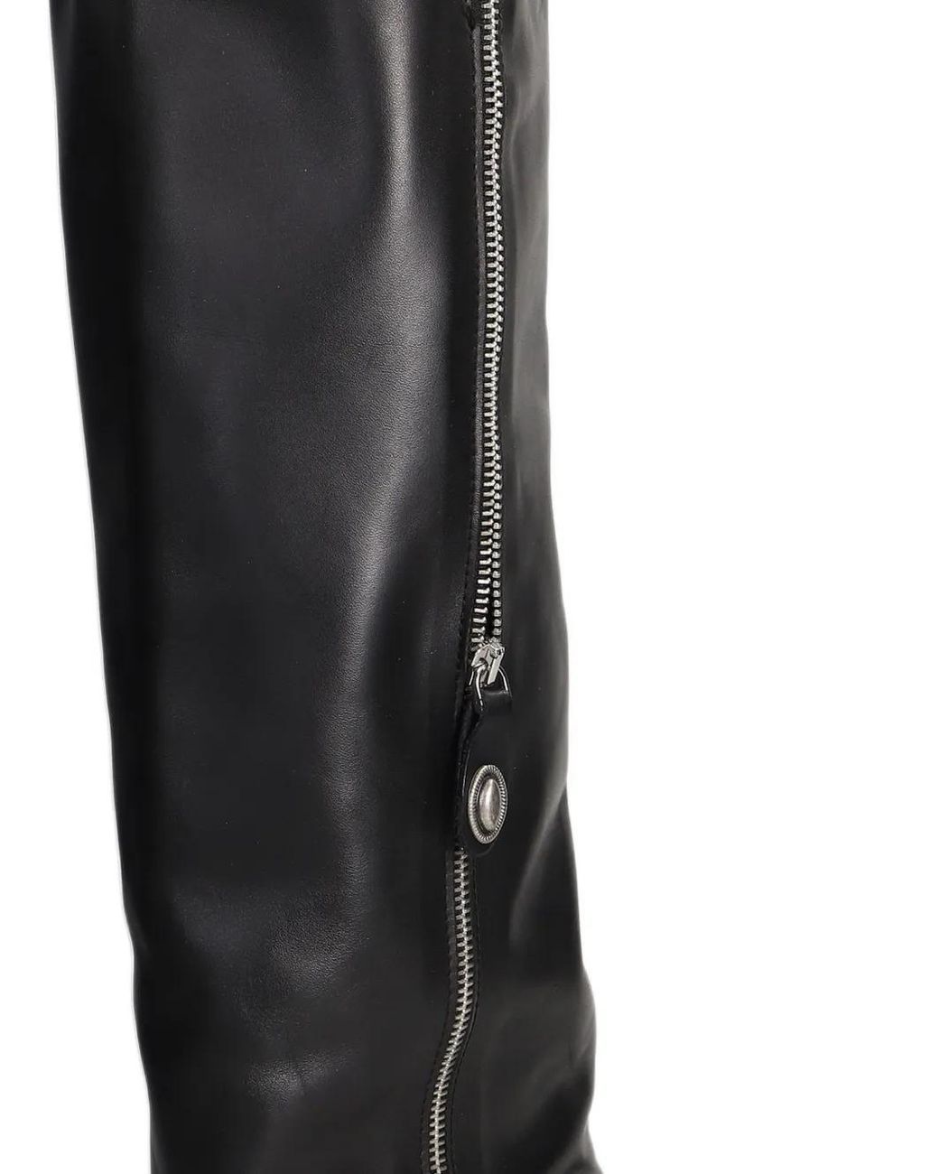 METISSE Black Side-Zip Knee-High Boots
