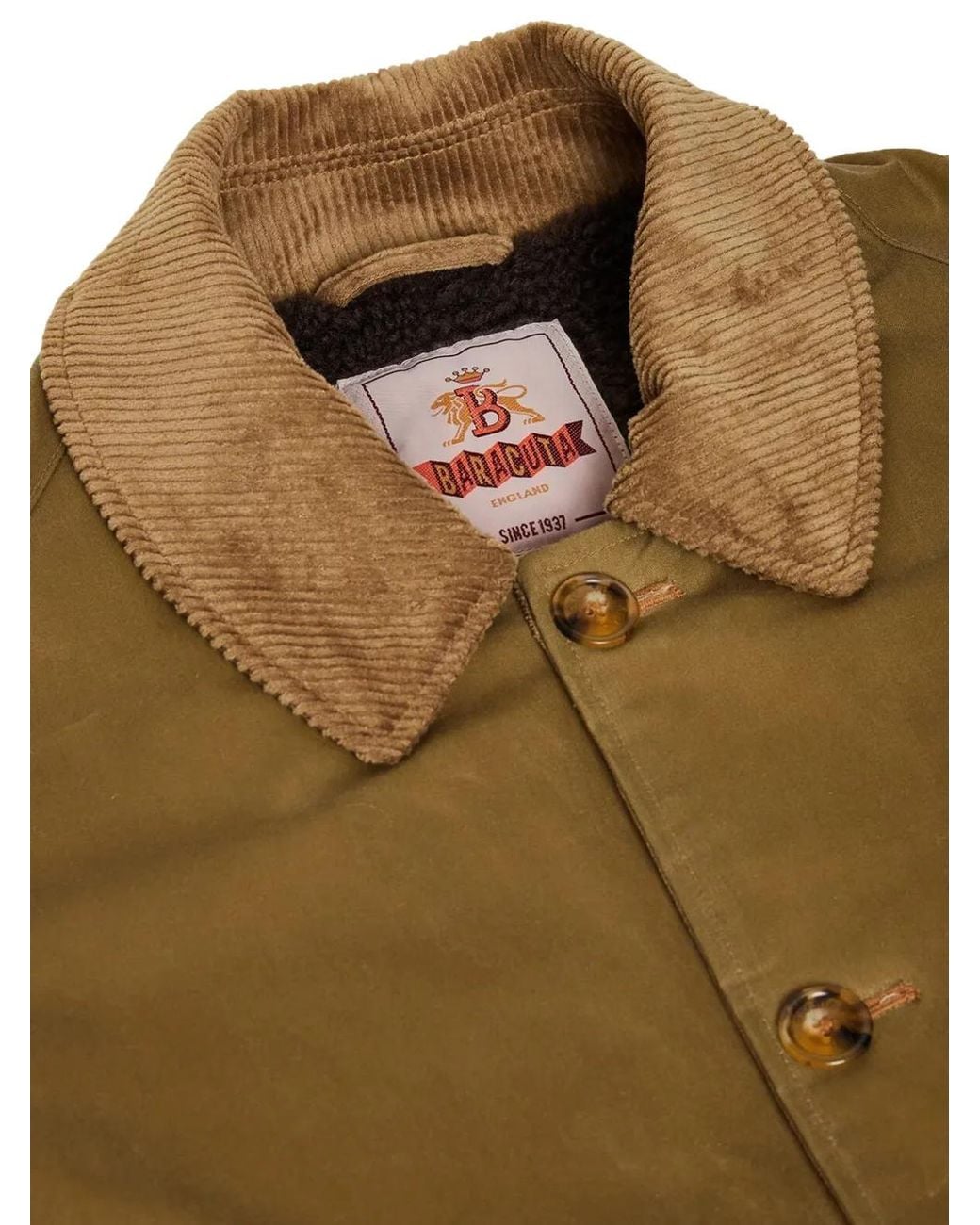 Baracuta Natural Corduroy-Collar Button-Up Jacket for men