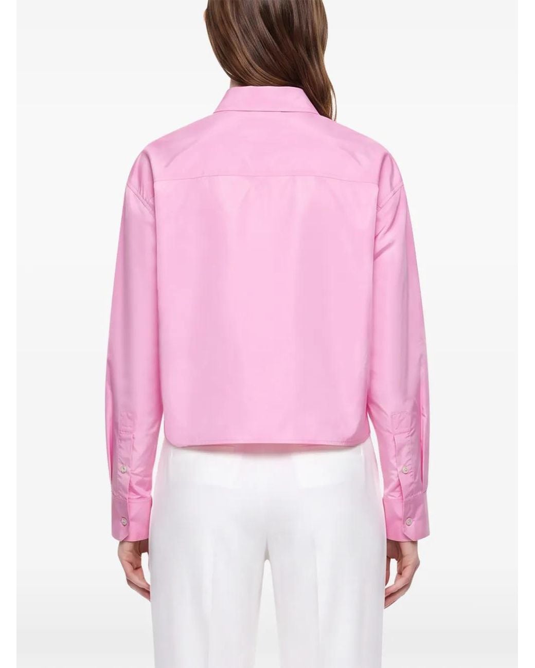 Soeur Pink Chemise Crop À Manches Longues