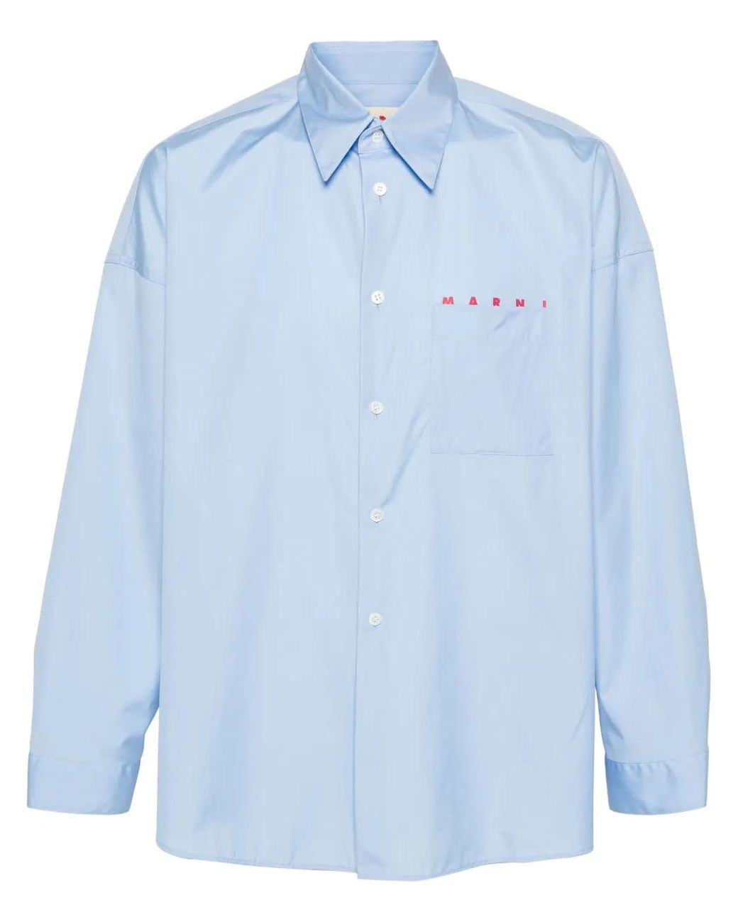 Marni Blue L/S Cotton Shirt for men