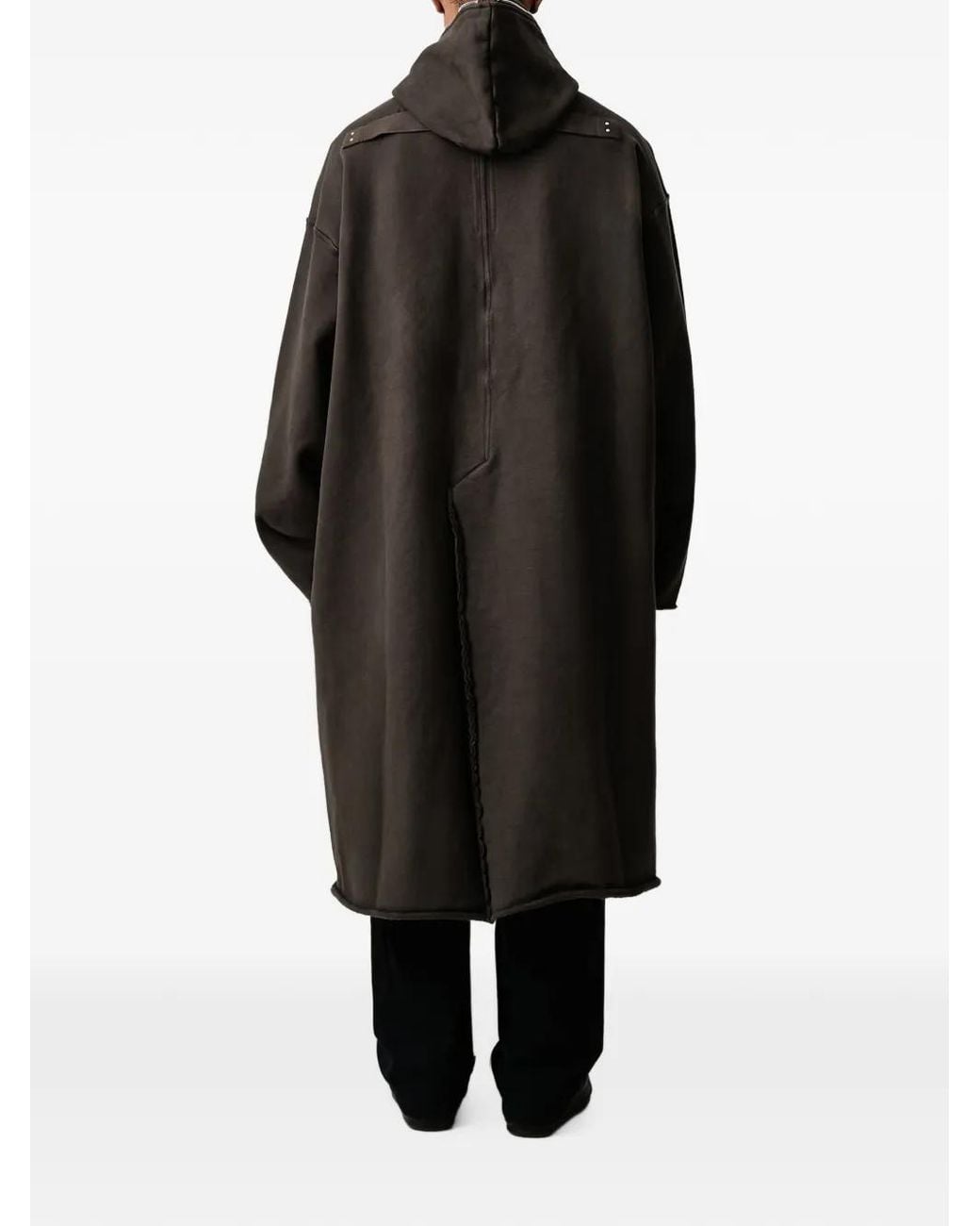 Rick Owens Black Gimp Hooded Zip-Up Coat for men