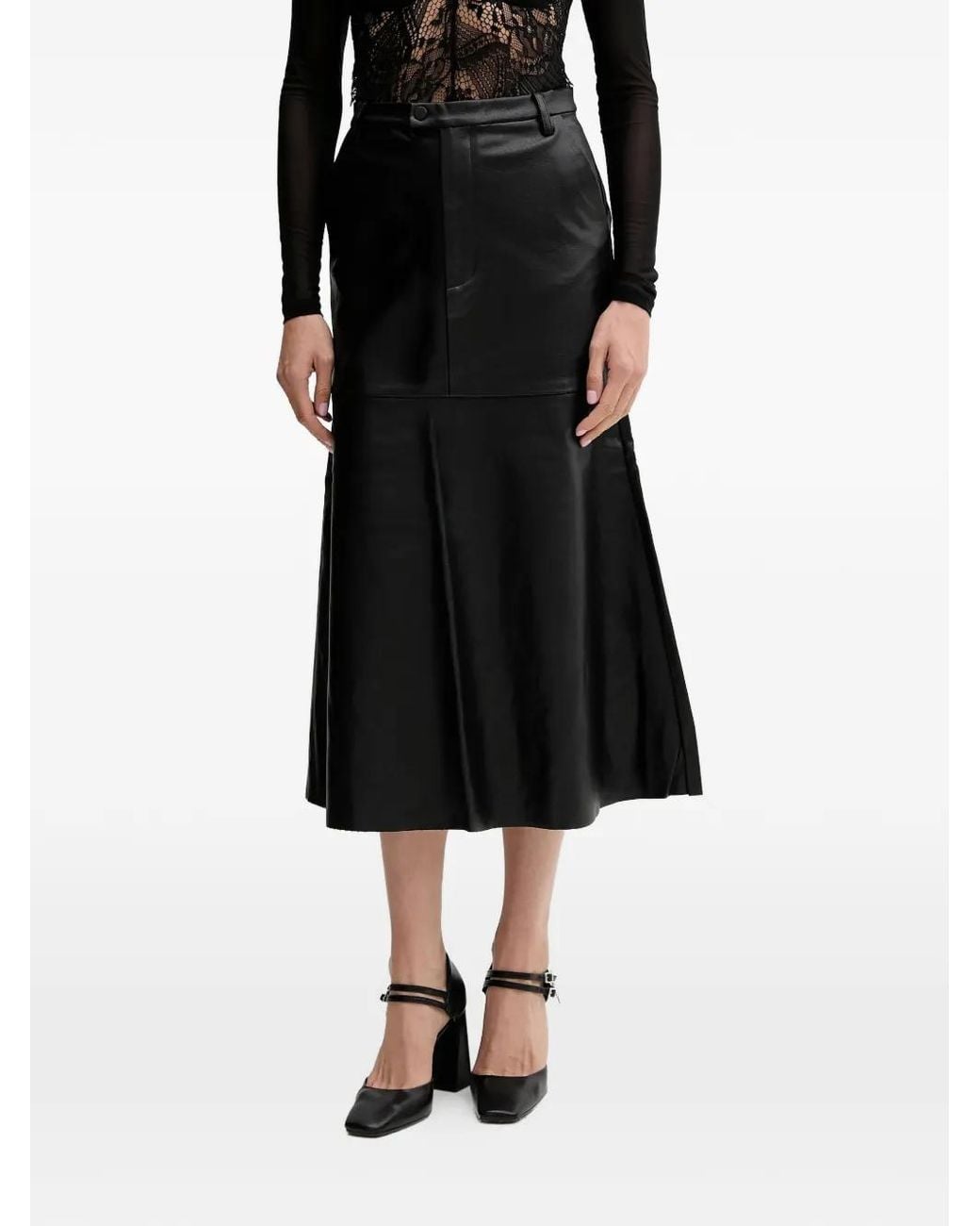 Bardot Black A-Line Midi Skirt