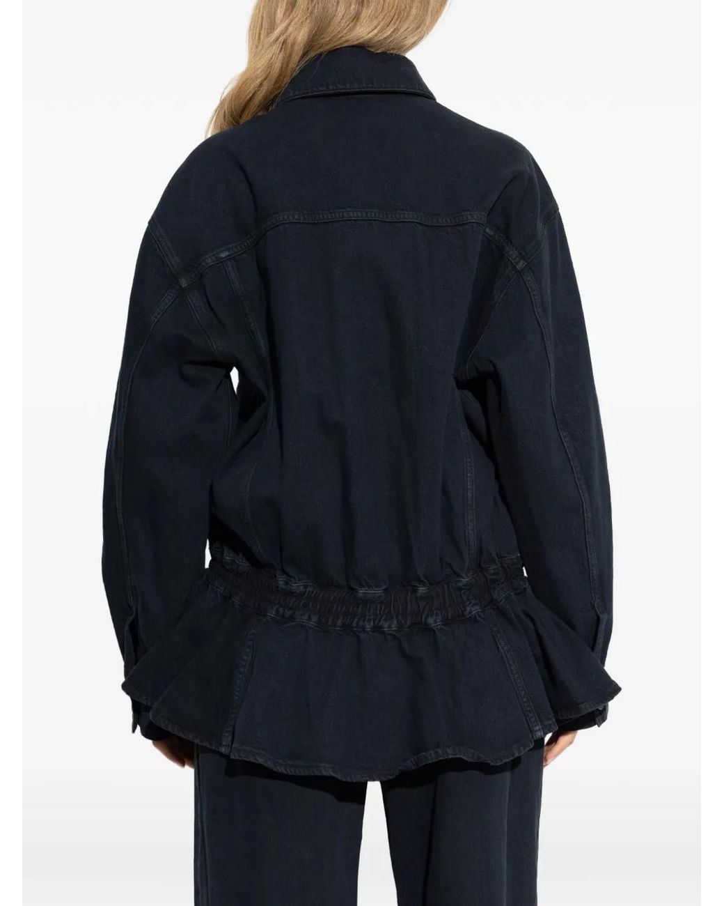 Agolde Blue Rubik Peplum Jacket