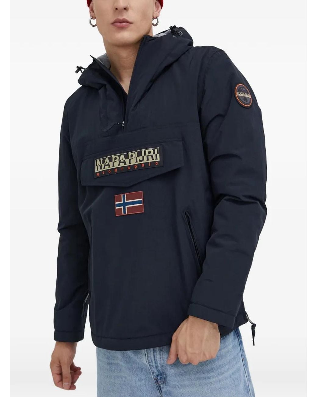 Napapijri Blue Rainforest Winter 3 Hooded Jacket for men