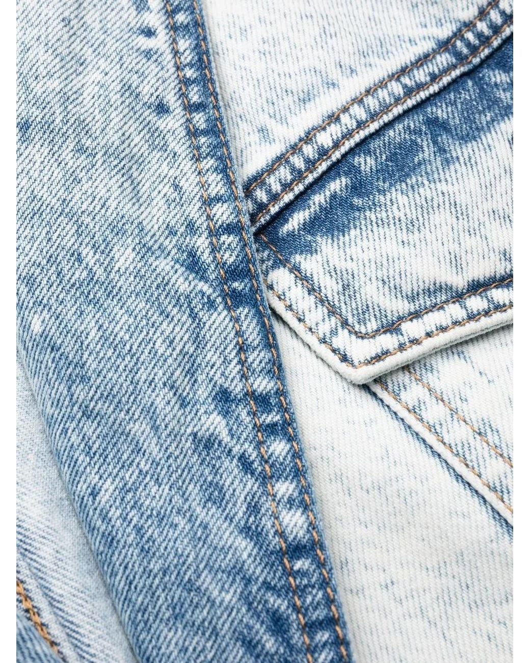 Balmain Blue Double-Breasted Denim Dress