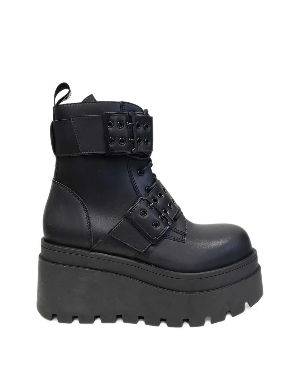 Altercore Black Deminis Buckled Platform Boots