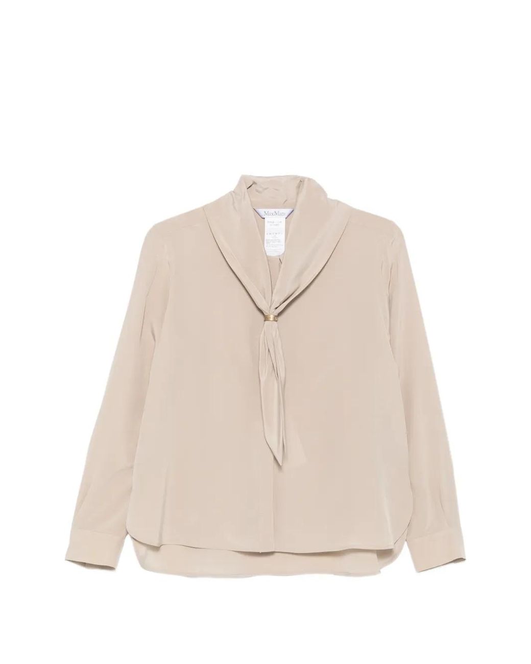 Max Mara Natural Dry Bow-Detail Silk Blouse