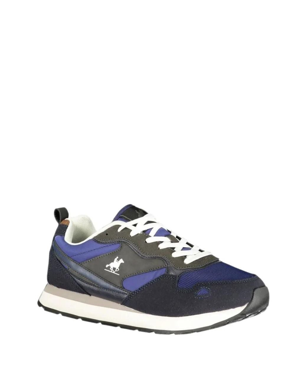 U.S. Grand Blue Panelled Logo-Print Sneakers for men
