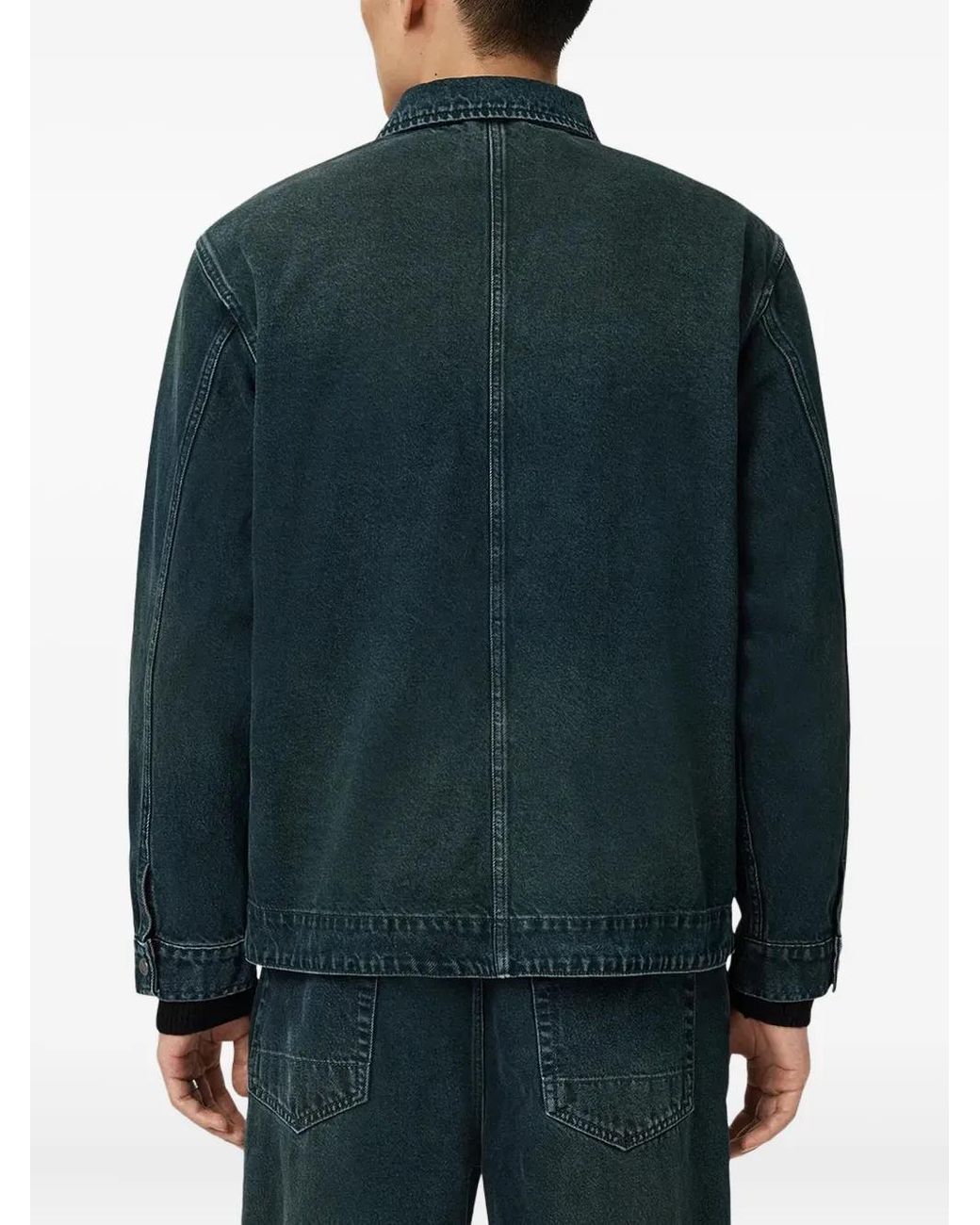 AllSaints Blue Exile Pocketed-Buttoned Jacket for men
