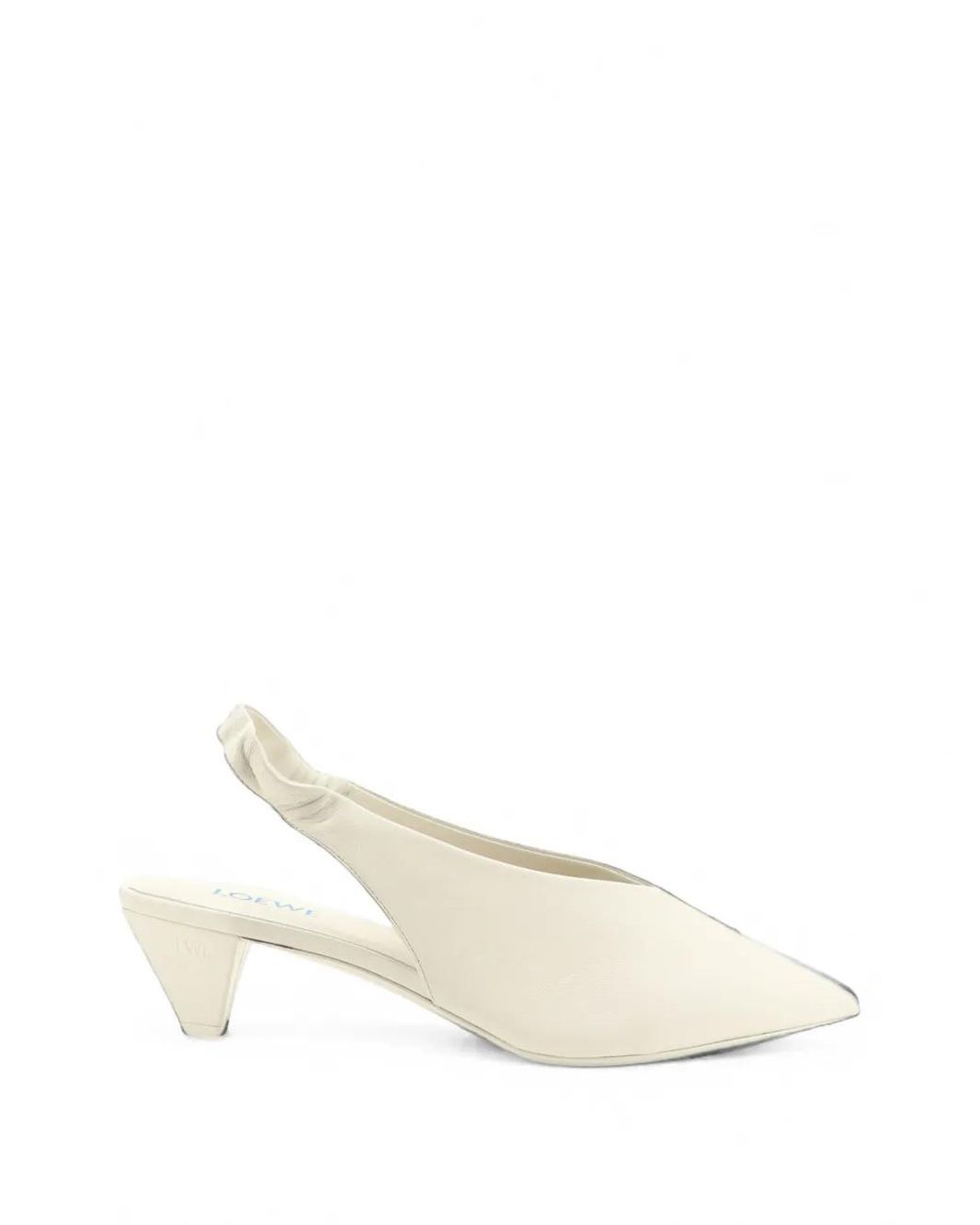 Loewe White Origami Cubic Pumps