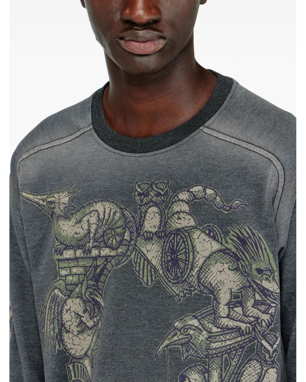 DIESEL Blue T-Jori-A Long-Sleeve Graphic T-Shirt for men