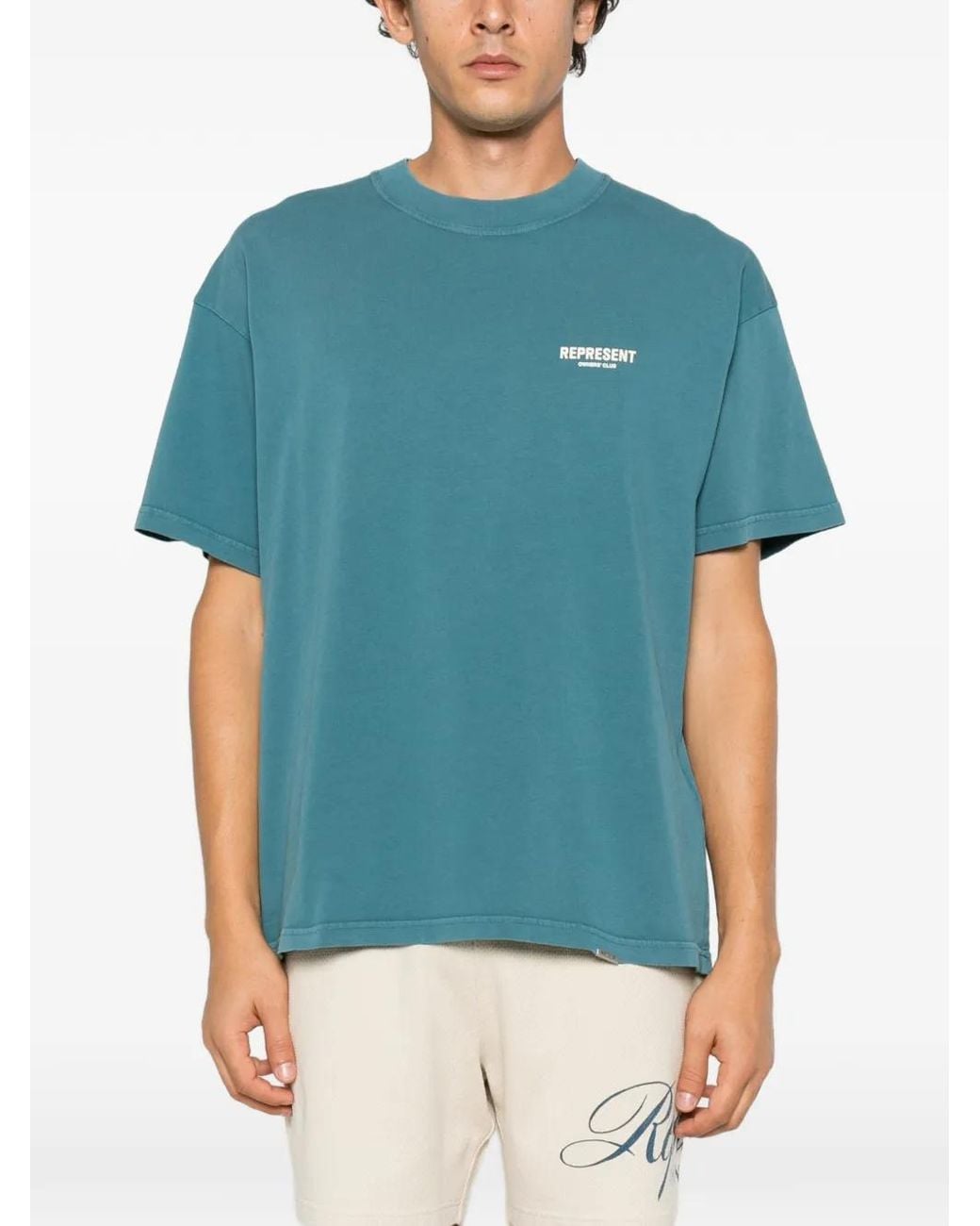 Represent Blue Owners' Club Logo-Print T-Shirt for men