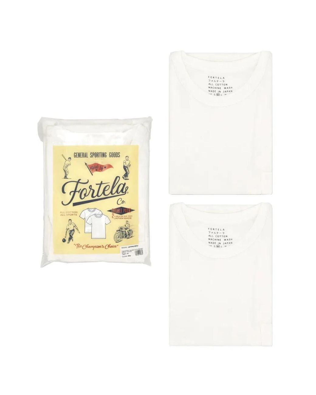 Fortela White Crew-Neck T-Shirt (Set Of Two) for men