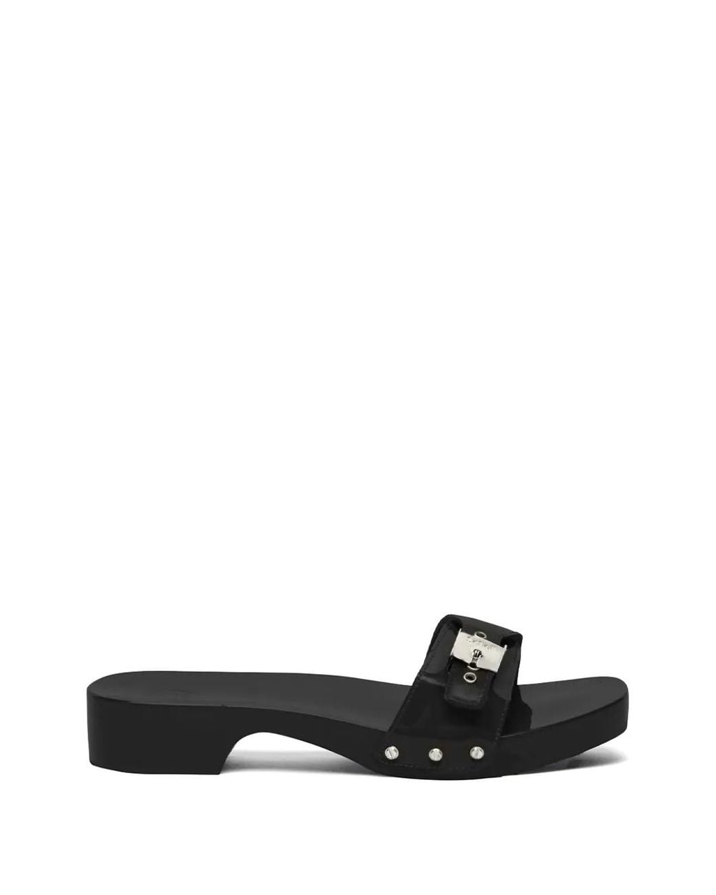 Scholl Black Patent-Leather Buckled Sandals