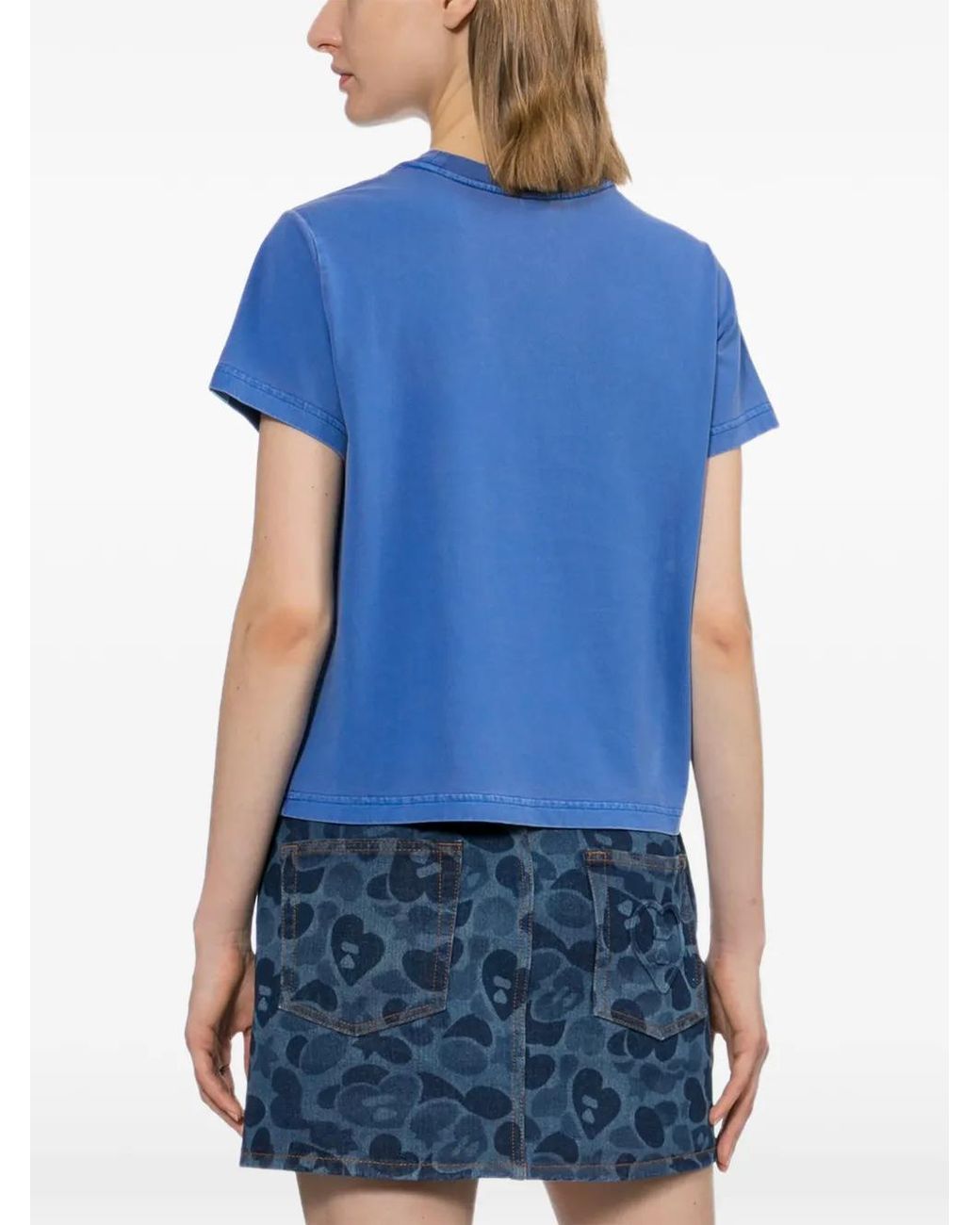 AAPE BY A BATHING AP Blue Logo-Print T-Shirt
