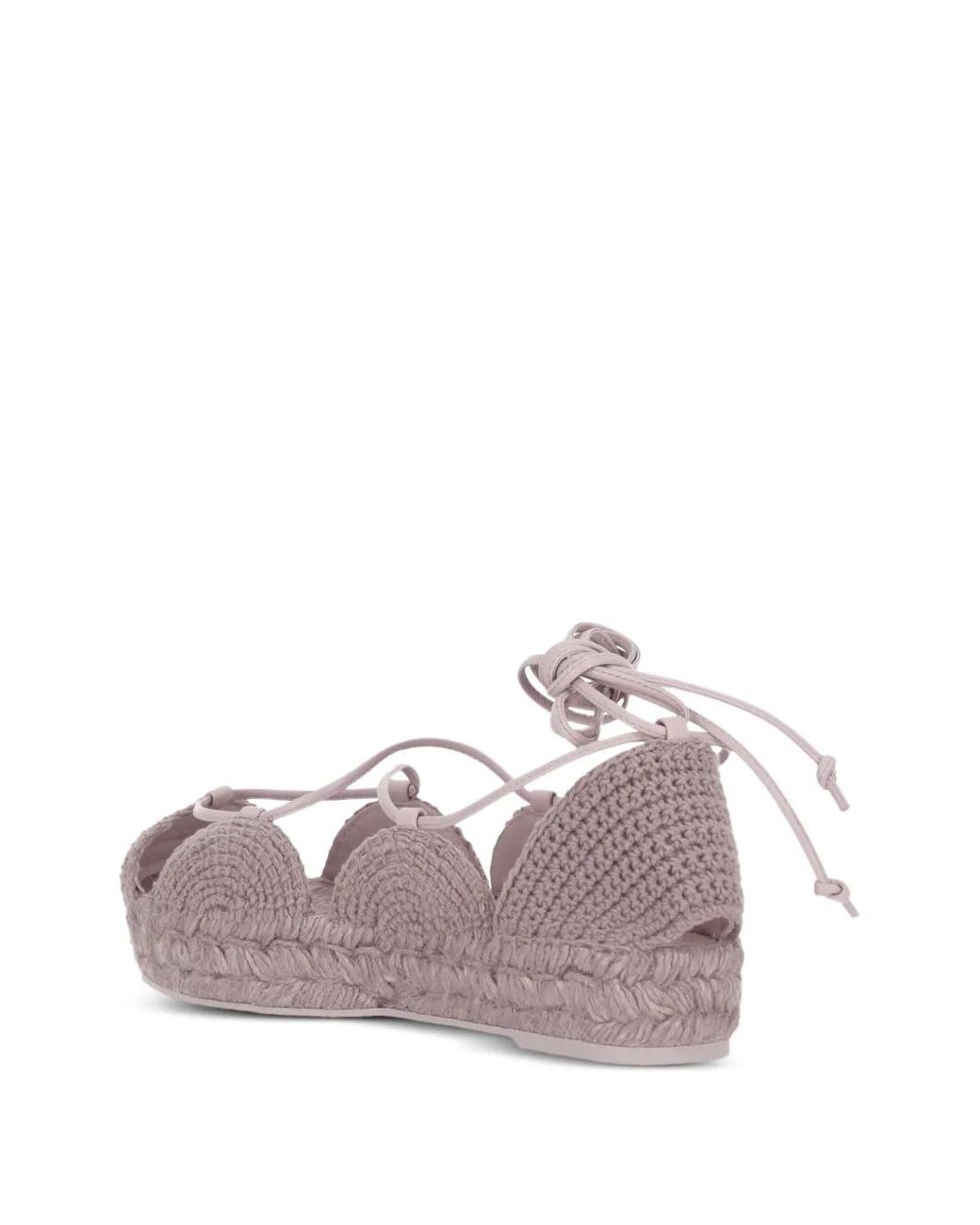 Loewe Pink Lace-Up Flat Espadrilles