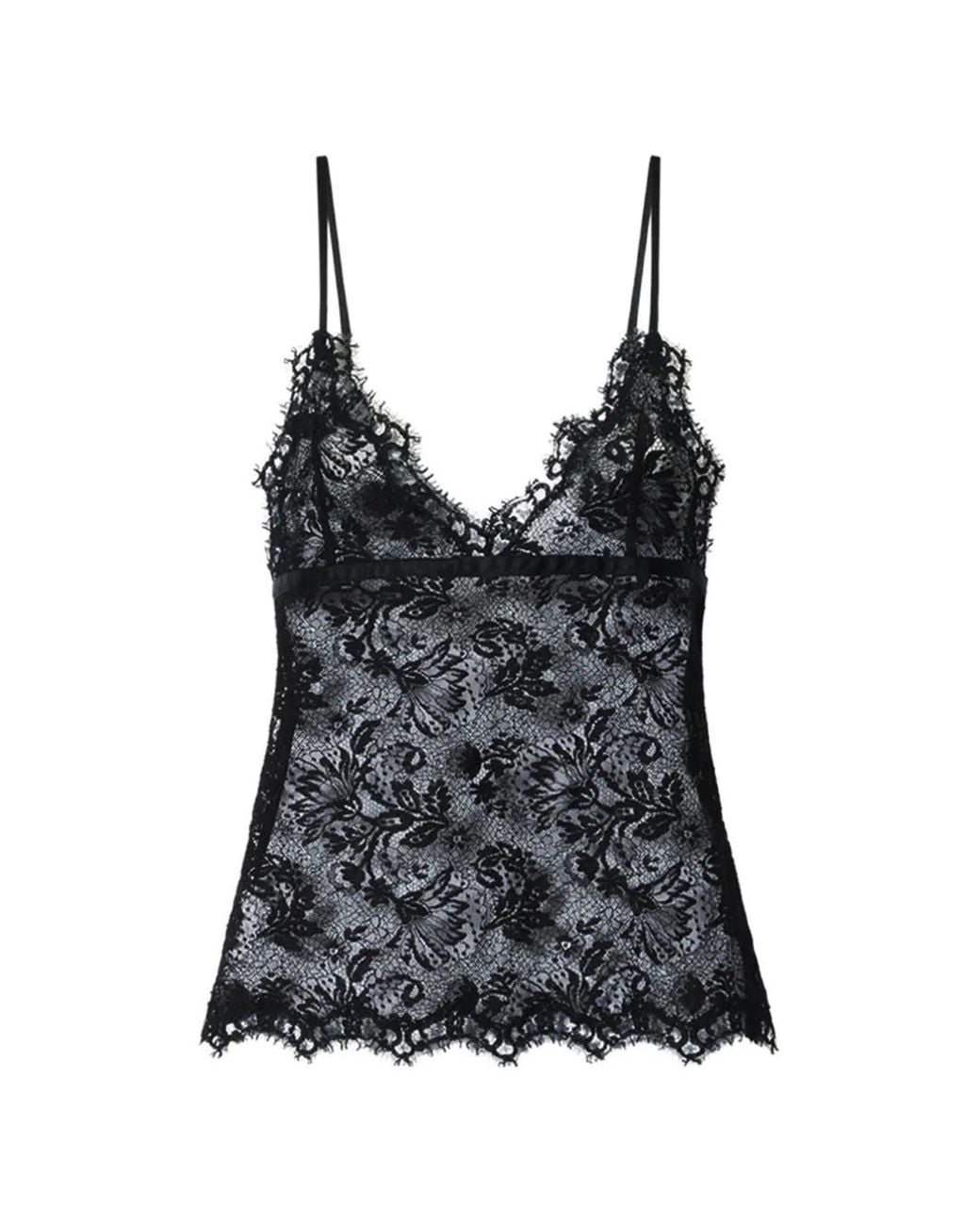 Isabel Marant Black Adiena Floral Lace Camisole