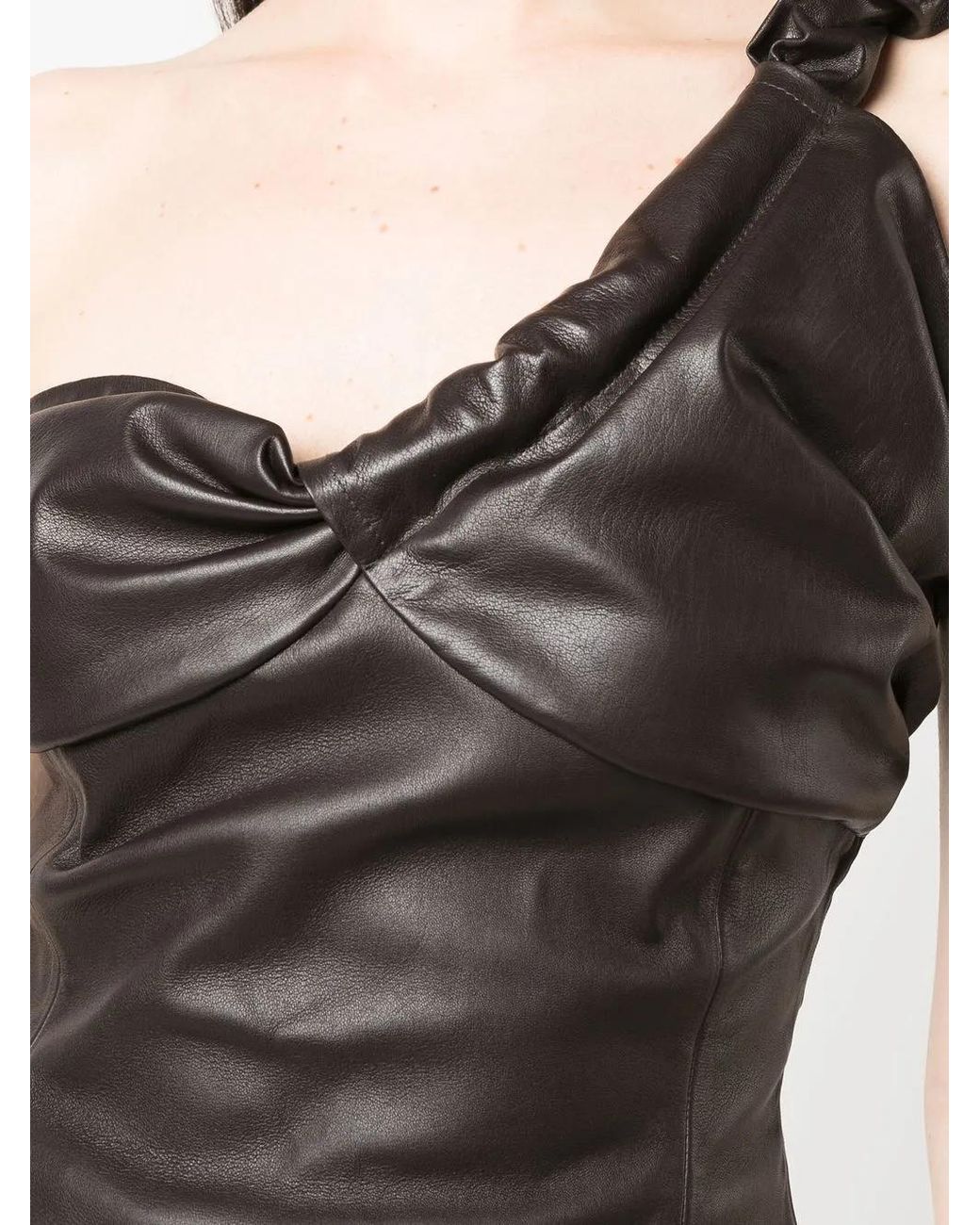 The Mannei Black Colmar Twisted Leather Top