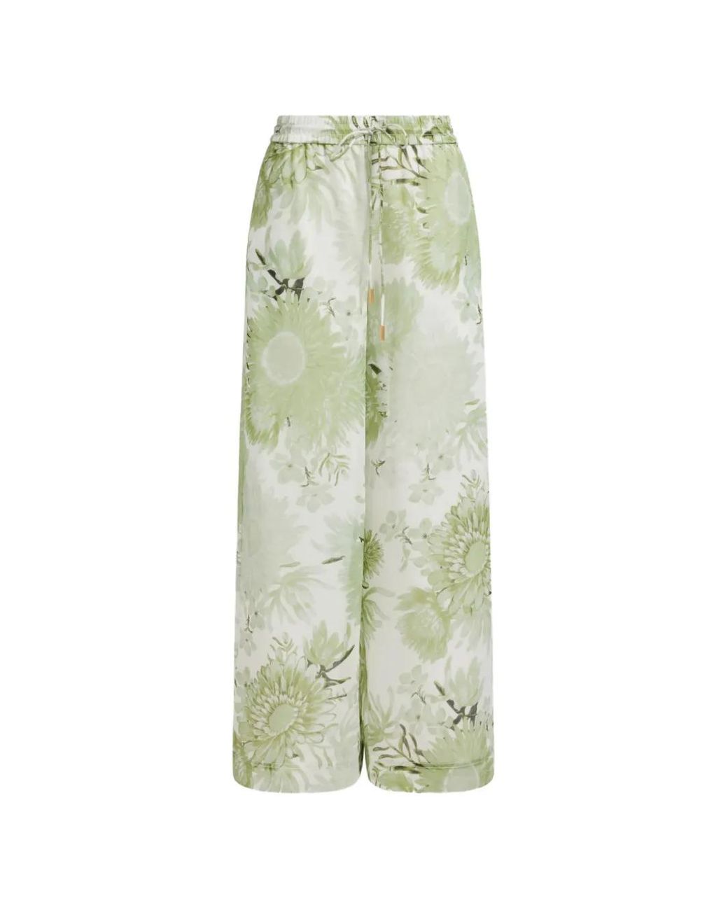Aje. Green Adina Floral-Print Trousers