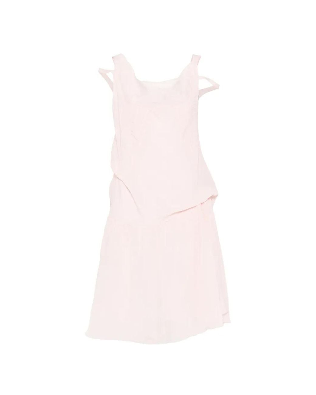Plan C Pink Crincled Midi Dress