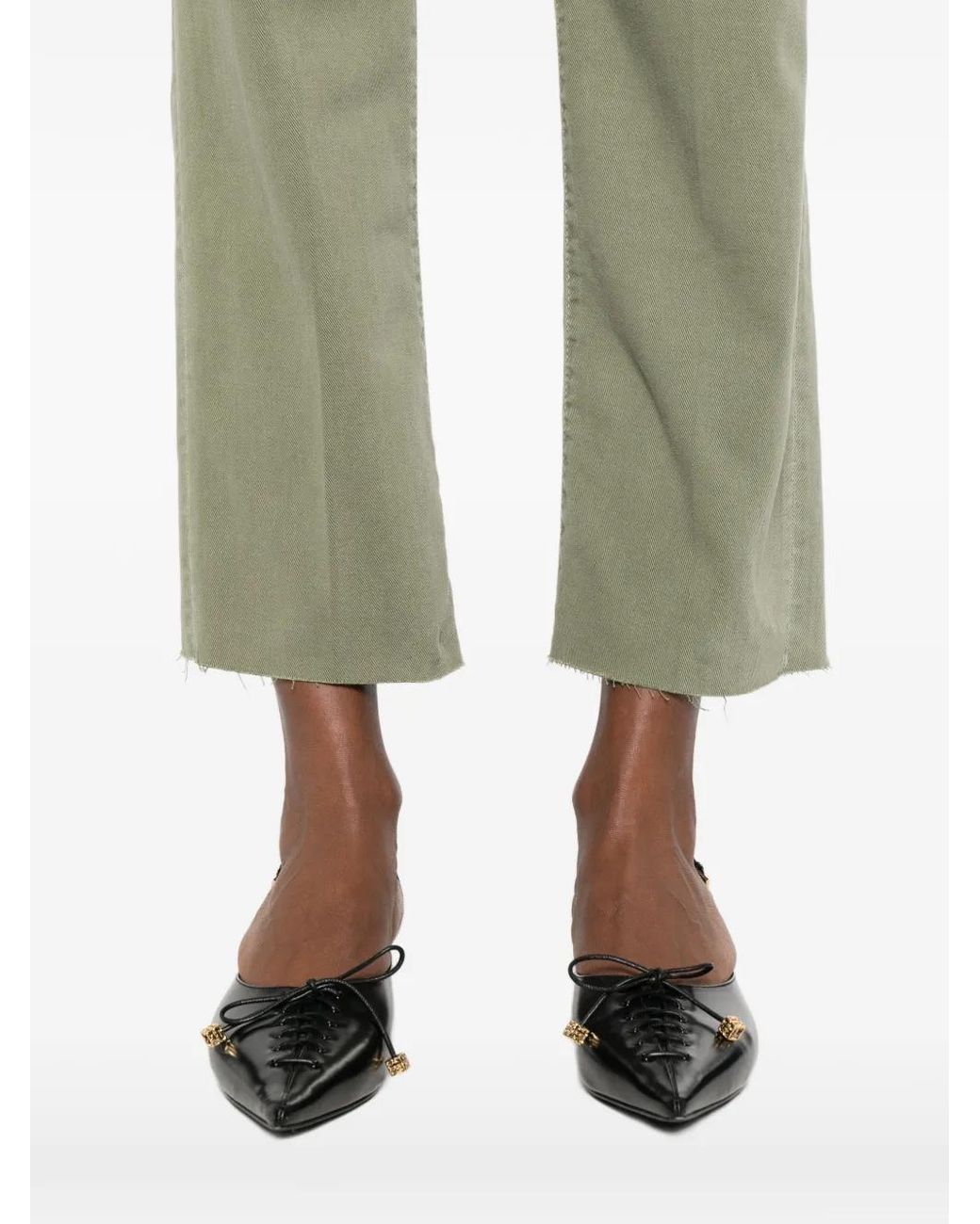 7 For All Mankind Green Calie Straight Ankle Jeans